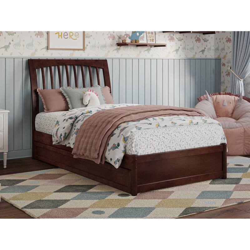 Roslyn Platform Bed with Panel Footboard and Twin Trundle
