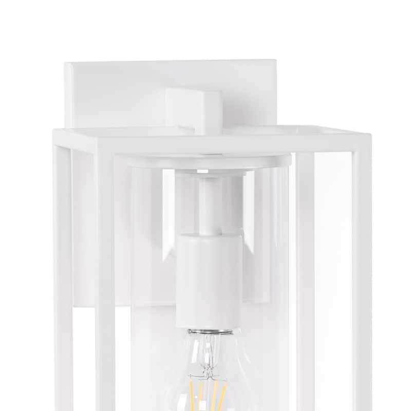 Metal 1-Light Clear Glass Outdoor Wall Sconce Light