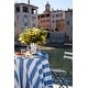 preview thumbnail 8 of 16, Couleur Nature St. Tropez Tablecloth - Blue Stripes - 59" x 59"