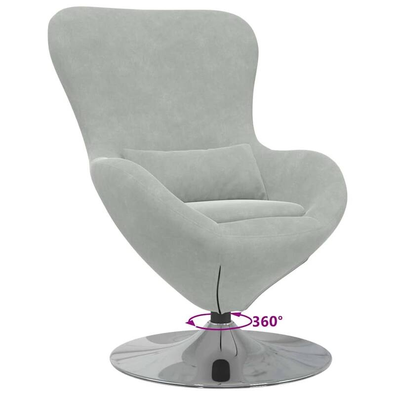 vidaXL Egg Chair Black/ Dark/Light Grey Velvet - 24.8 x 28.7 x 35.4