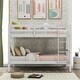 preview thumbnail 3 of 11, Modern Concise Design Versatile Twin Over Twin Bunk Bed,Solid Pine Wood Frame and Guardrails,Full-Length Guardrail
