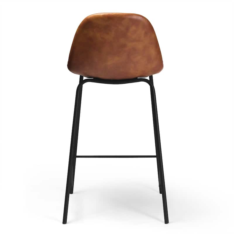 Maxine Vegan Leather Counter Height Stools Black Legs (Set of 2)