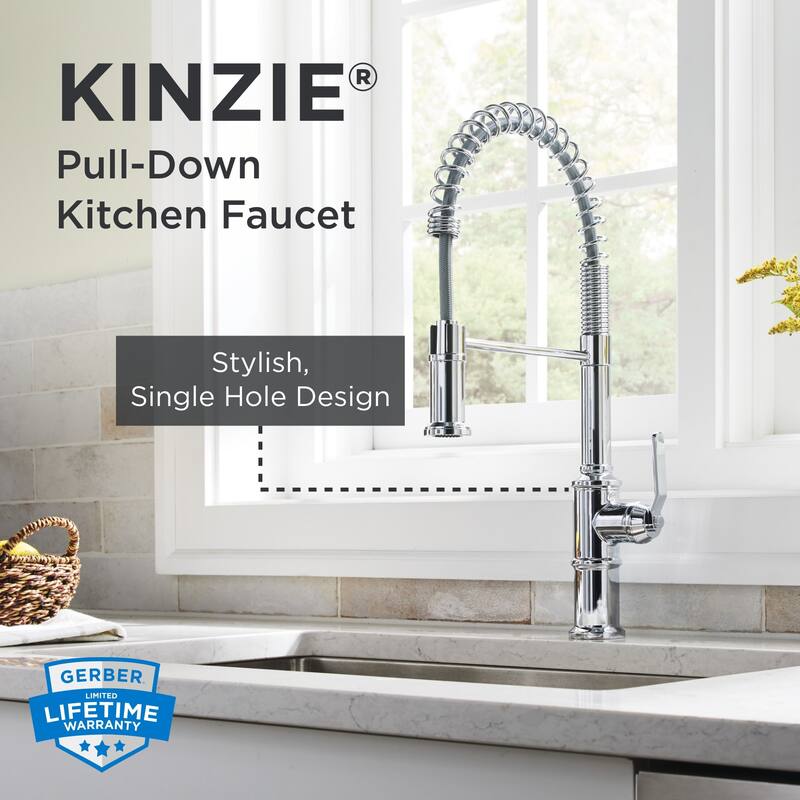 Gerber D455337 Kinzie 1.75 GPM Single Hole Pre-Rinse Pull Down Kitchen