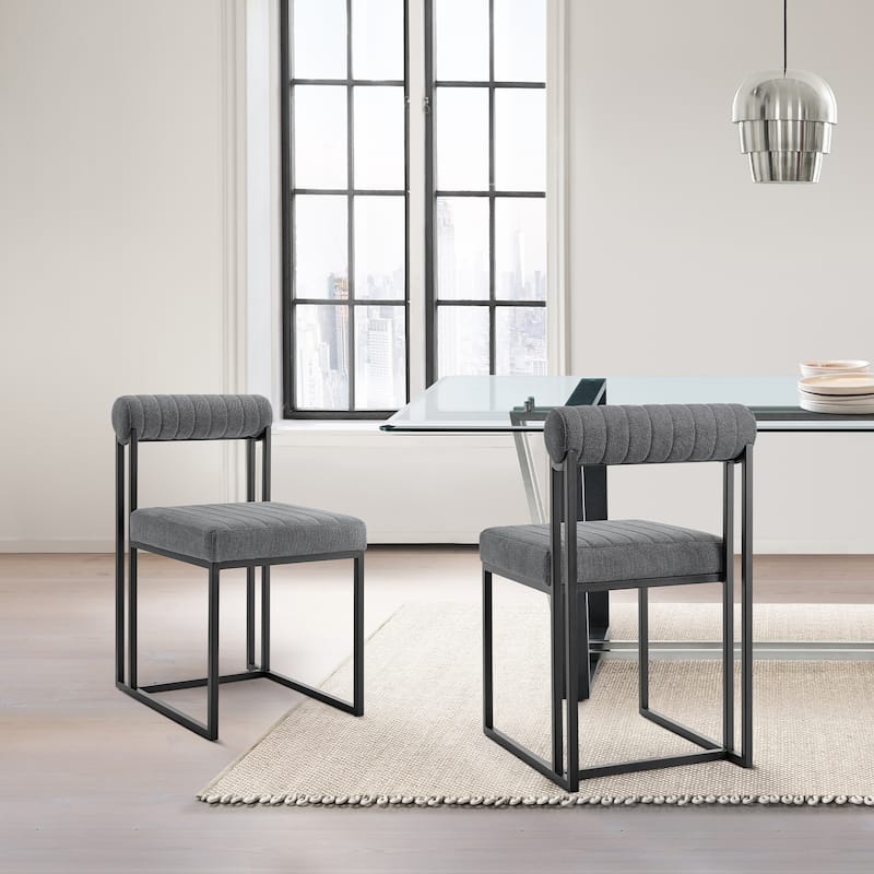 Anastasia Modern Upholstered Metal Dining Chairs - Set of 2