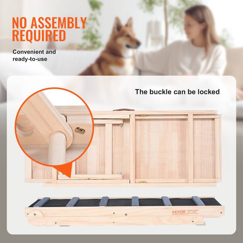 VEVOR Dog Ramp,Folding Pet Ramp for Bed,Adjustable Dog Ramp for Adjustable,Suitable for Couch,Sofa,Car