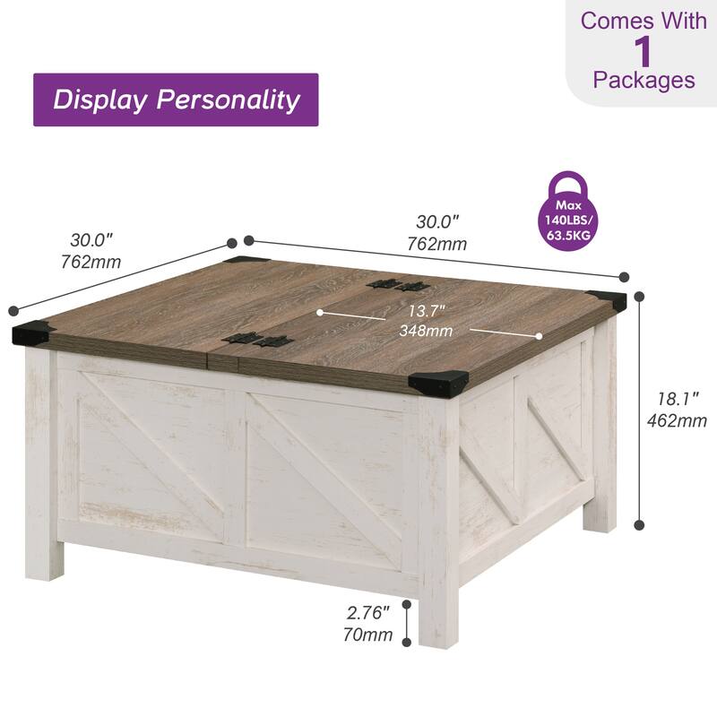 WAMPAT Modern Farmhouse Coffee Table