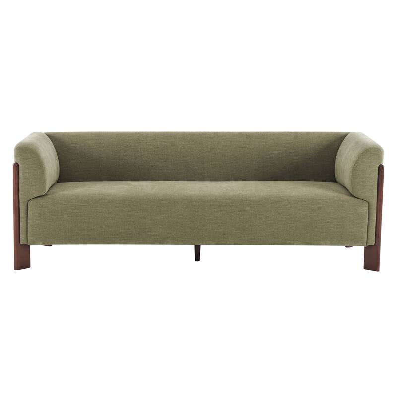 Christopher Knight Home Aurelian Birch Upholstered Tuxedo Sofa with Solid Wood Legs