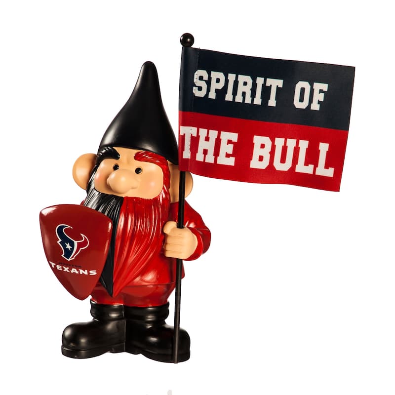 10 in. x 6 in. Houston Texans NFL Garden Gnome with Team Flag - 10"