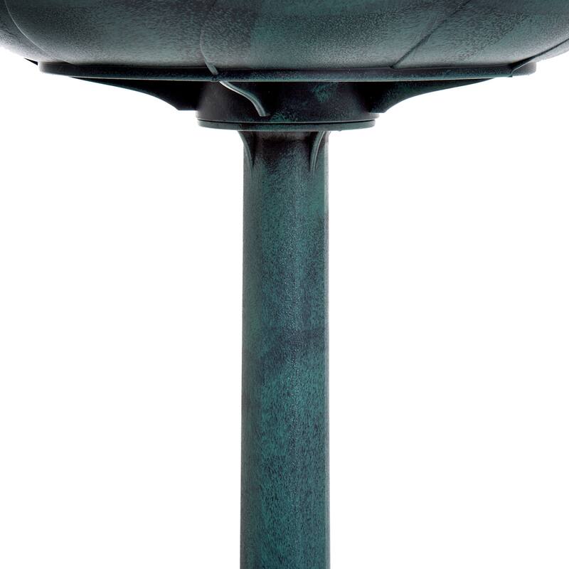 Outsunny 28" Tall Resin Free Standing Garden Pedestal Bird Bath Bowl - Green