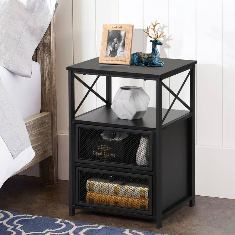 Taomika 3-Pieces Modern Bed Frame and Modern Nightstand Set