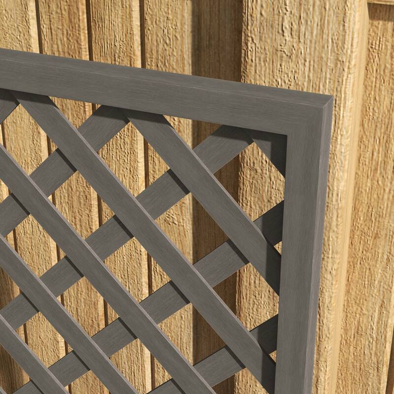Outsunny Raised Garden Bed with Trellis Lattice, Planter Box with Self Draining Gap, Freestanding Trellis Planter for Plants