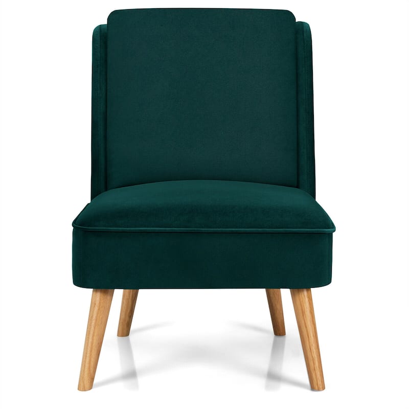 Gymax 2PCS Velvet Accent Chair Single Sofa Chair Leisure Chair with - 19'' x 23.5'' x 16''