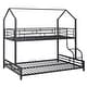 preview thumbnail 22 of 43, Metal House Bunk Bed, Twin over Full