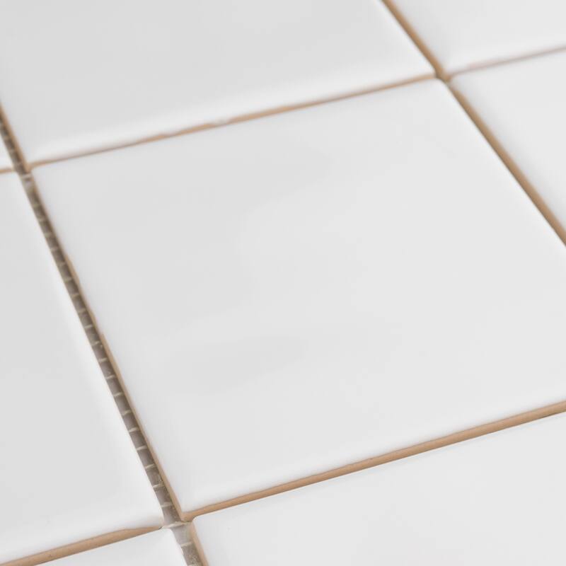 Merola Tile Twist Square White Ice 11-3/4" x 11-3/4" Ceramic Mosaic Tile