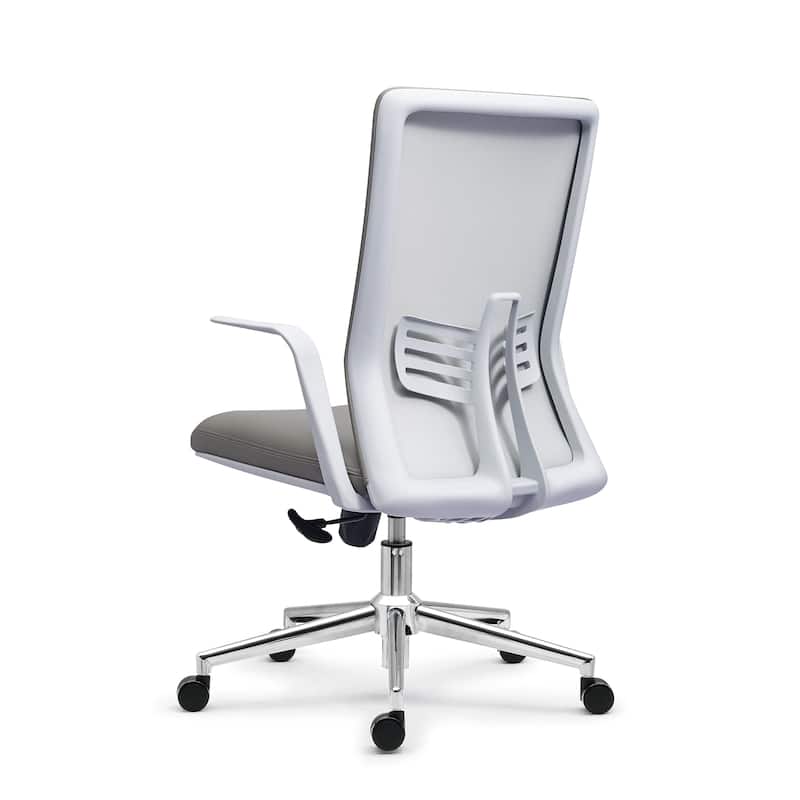 Modern Ergonomic Office Chair Faux Leather Upholstery Lumbar Support