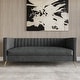 preview thumbnail 9 of 57, Clayfell Weiss Velvet Square Arm Chair/ Loveseat/ Sofa Sofa - Dark Gray