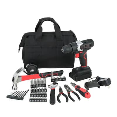 20V Max Lithium-Ion 3/8 inch Cordless Drill, 70-Piece Home Tool Set