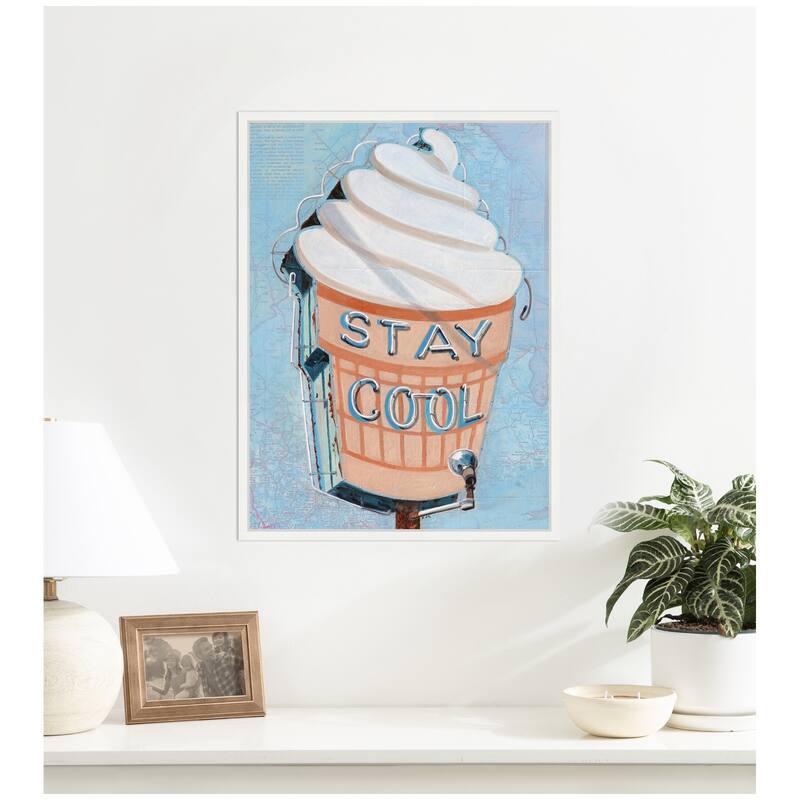 Kate and Laurel Stay Cool by Krista V. Allenstein Framed Canvas Wall Art Print