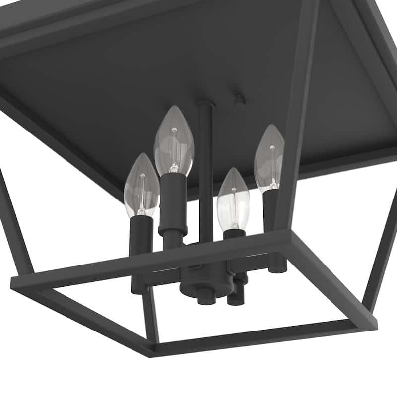 Hunter Laurel Ridge 4-Light Flush Mount Ceiling Light - Entry, Hallyway, Bathroom - Modern Farmhouse, Industrial - Damp Rated!