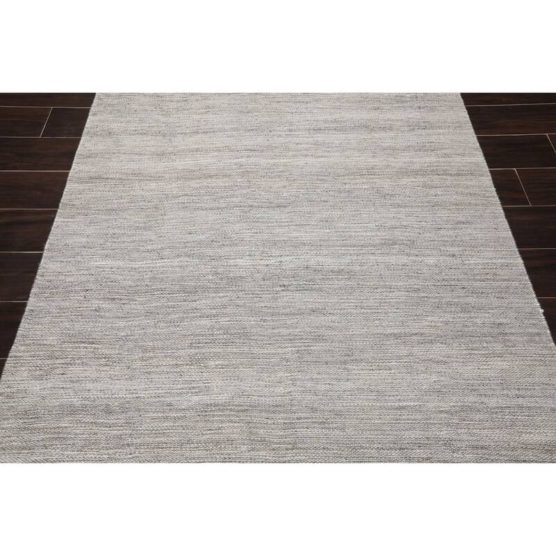 Hand Woven Silver,Gray Dhurry Wool Traditional Oriental Area Rug