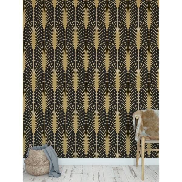Arches Black Gold Peel And Stick Wallpaper By Kavka Designs 2 X 16 On Sale Overstock 31637884