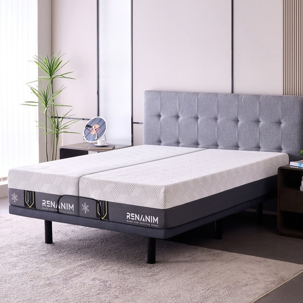 slide 2 of 11, Renanim Hybrid Foam Mattress-in-a-Box, Cooler Sleep, Breathable, Supportive, Pressure Relief Split King - Firm