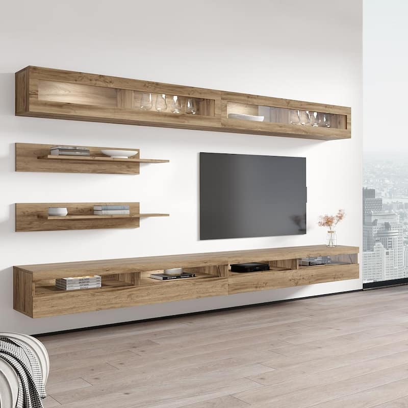 Fly I2 35TV Wall-mounted Floating Modern Entertainment Center Set
