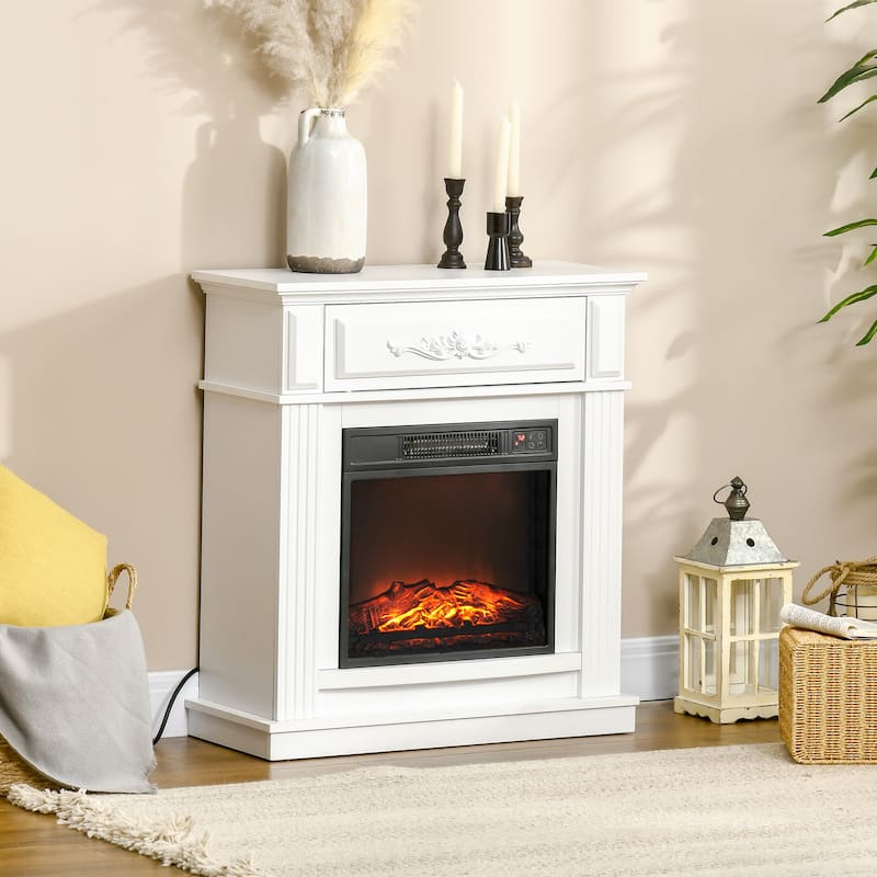 HOMCOM Electric Fireplace TV Stand, Media Entertainment Console