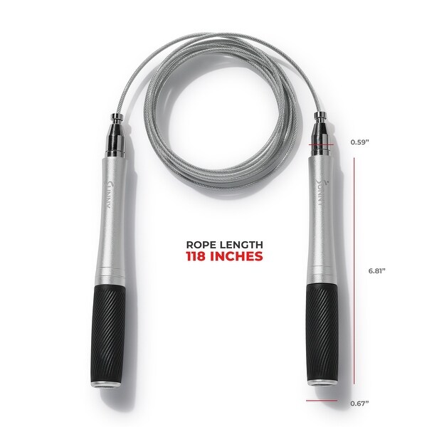 Sunny Health & Fitness Adjustable Speed Jump Rope JR02-BK - Bed