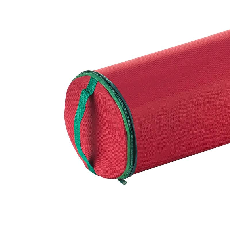 Wrapping Paper Storage Bag - Organize up to 25 Rolls of Gift Wrap - Zipper Canvas Tote by Tiny Tim Totes (Red)