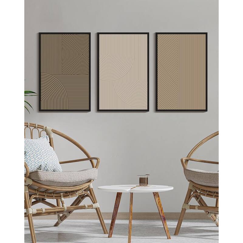 Wall Art Modern Boho Neutral Line Wall Decor Geometric Artwork