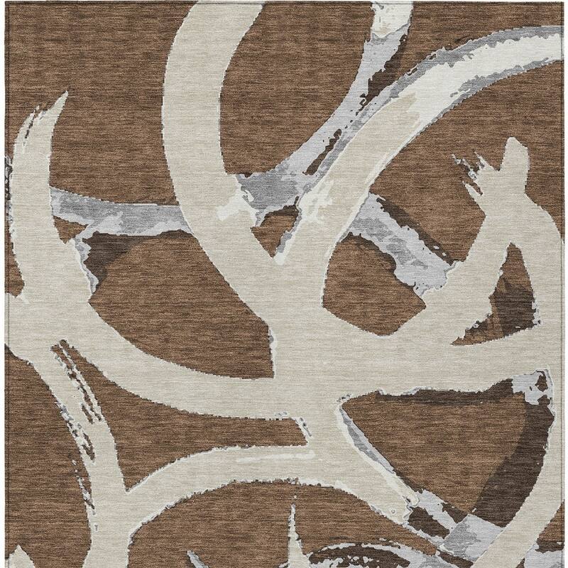 HomeRoots Abstract Transitional Rectangle Outdoor Rug