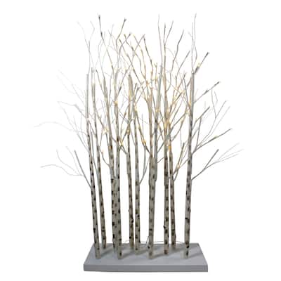4' LED Lighted White Birch Twig Tree Cluster Outdoor Christmas Decoration
