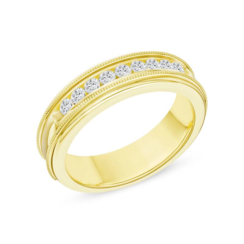 IGI Certified 1/3ct TDW Diamond Wedding Band in 14k Yellow Gold for Men