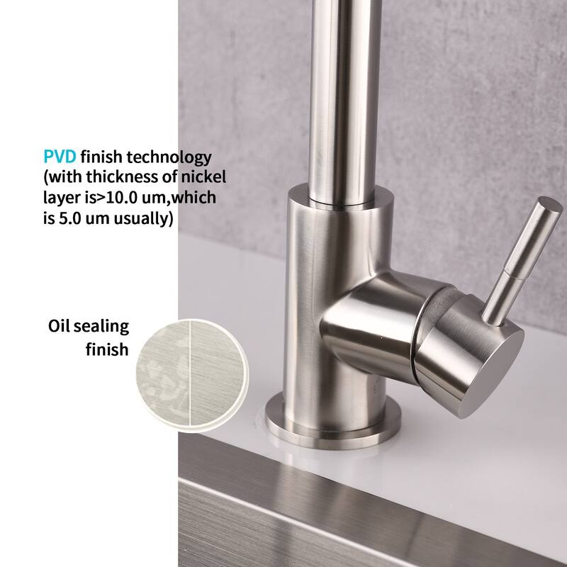BATHLET Single Handle High Arc Pull Out Kitchen Faucet with Pull Down Sprayer