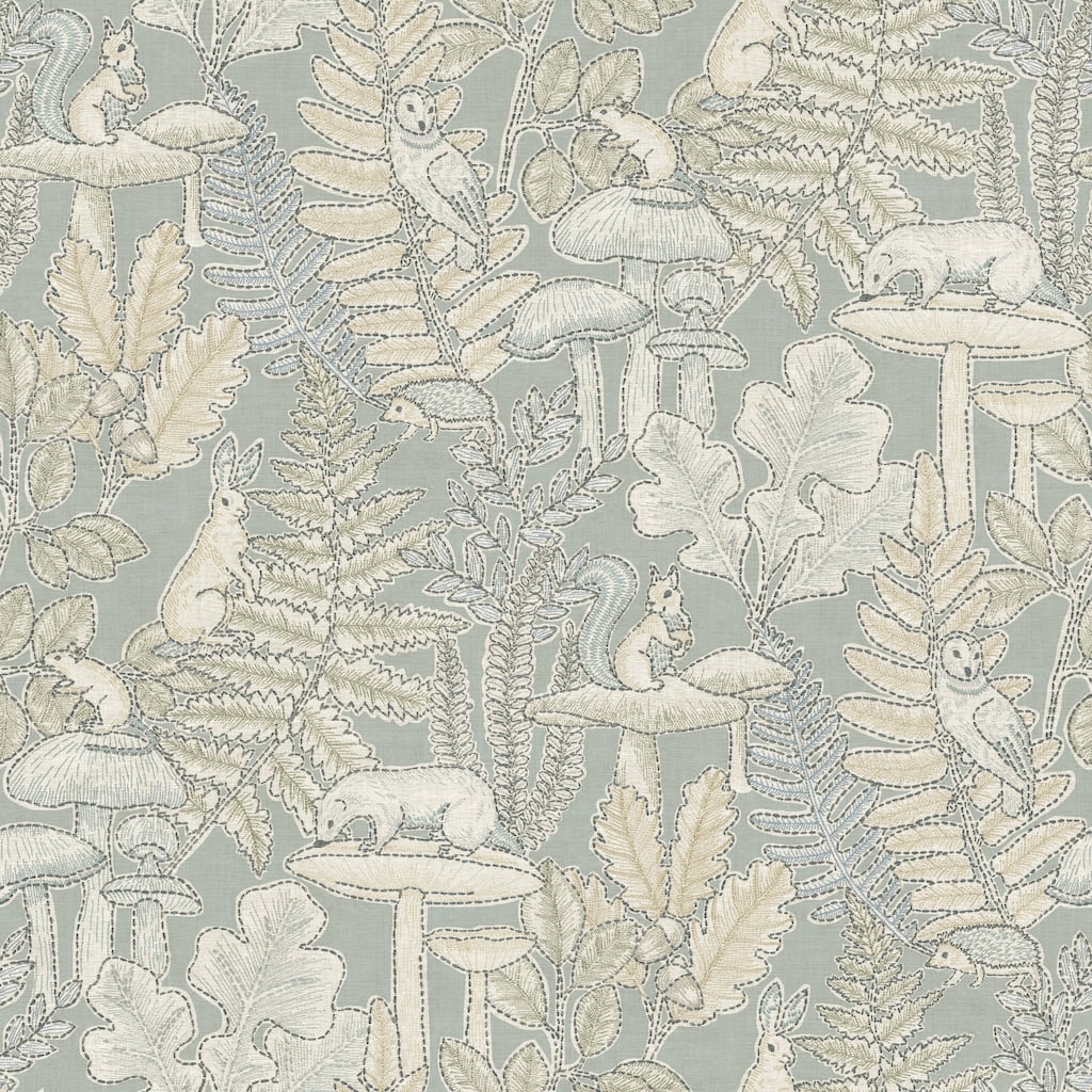 Chesapeake Holt Seafoam Woodland Wallpaper