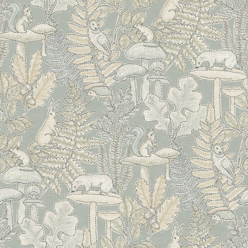 Chesapeake Holt Seafoam Woodland Wallpaper