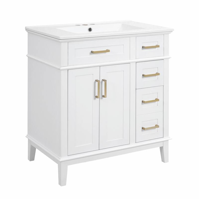 30" Bathroom Vanity with Ceramic Sink