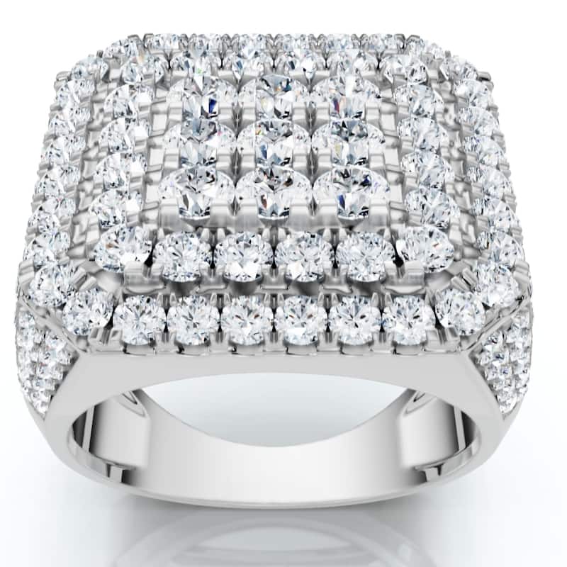 5Ct TW Men's Diamond Ring Gold Lab Grown