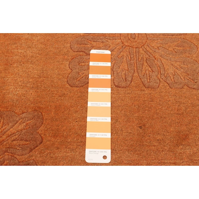 ECARPETGALLERY Hand-knotted Opulence Copper Wool Rug - 2'1 x 11'3