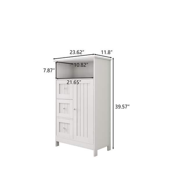 Bathroom standing storage cabinet with 3 drawers and 1 door - Bed Bath ...