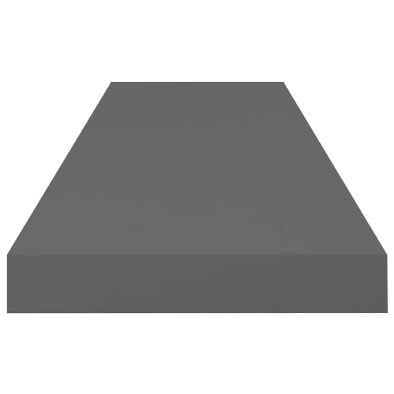 Zyno Wall Shelf Set of 2, Glossy Gray MDF Body, Modern Design 32 Inch