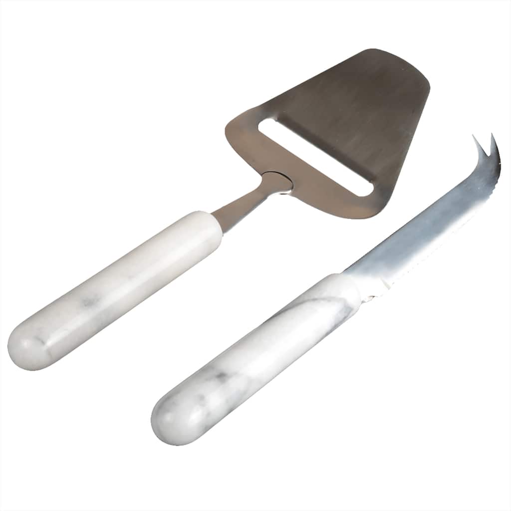 Creative Home 2 Pcs Cheese Serving Set With White Marble Handle
