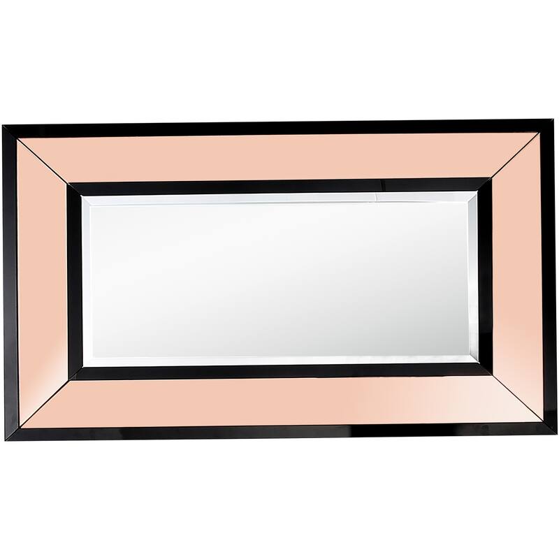 HomeRoots 26" Rose Gold Wood Framed Accent Mirror - 41.3' X '25.6' X '0.8