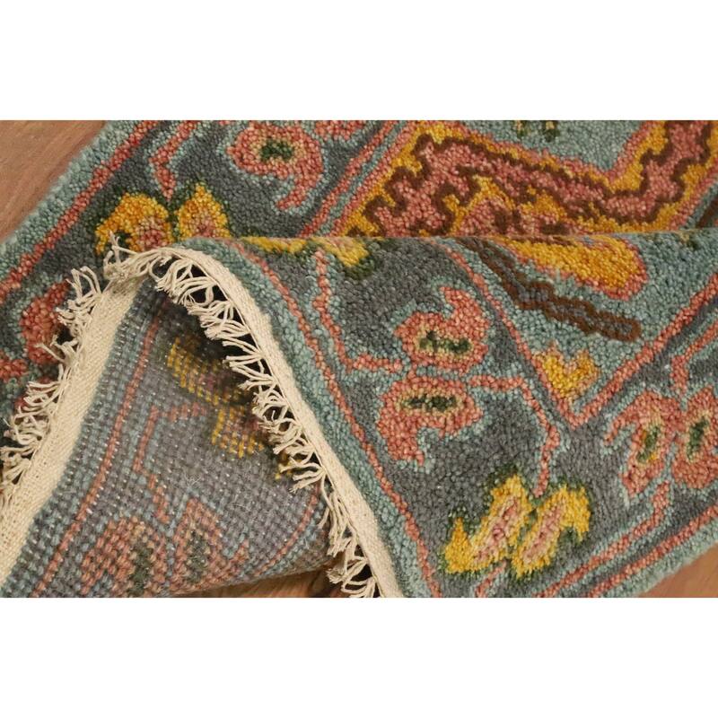 Hand Knotted Oriental 100% Wool Carpet Traditional Geometric Green Kazak Runner Rug - 10' 1'' X 2' 5''