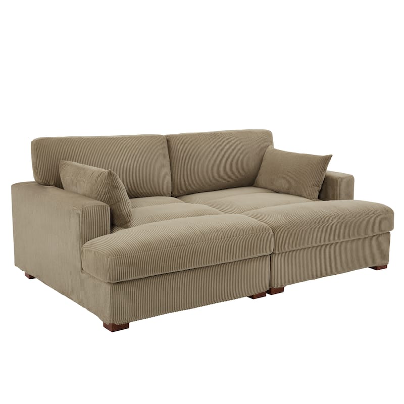 Modern Corduroy Modular Sectional Sofa Chaise Couch Bed