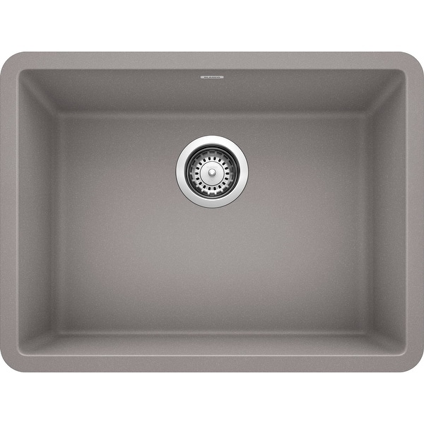 slide 2 of 1, Blanco SILGRANIT Granite Composite Sink PRECIS 24" Single Bowl Metallic Gray
