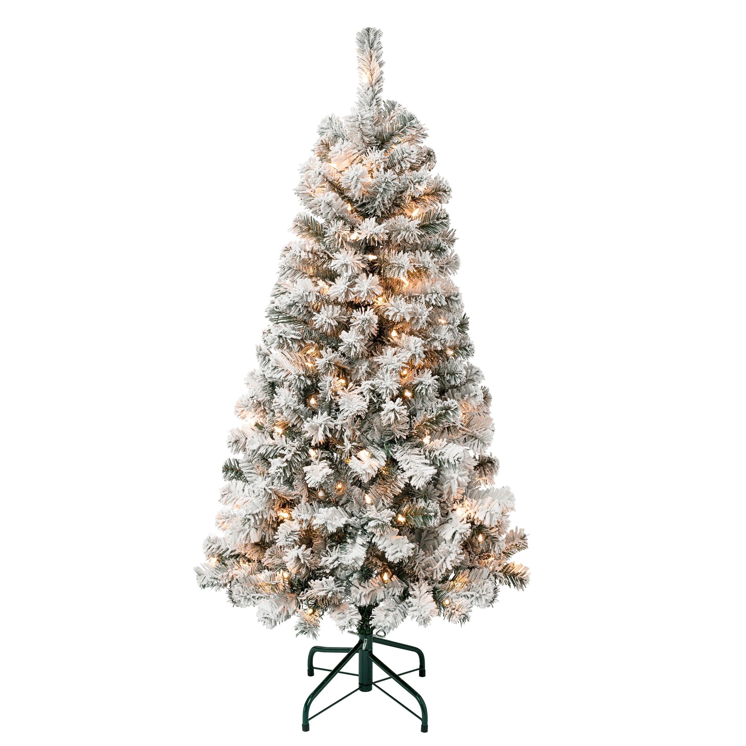 National Tree Company 4.5 ft. Acacia Flocked Tree with Clear Lights - 4.5 Foot