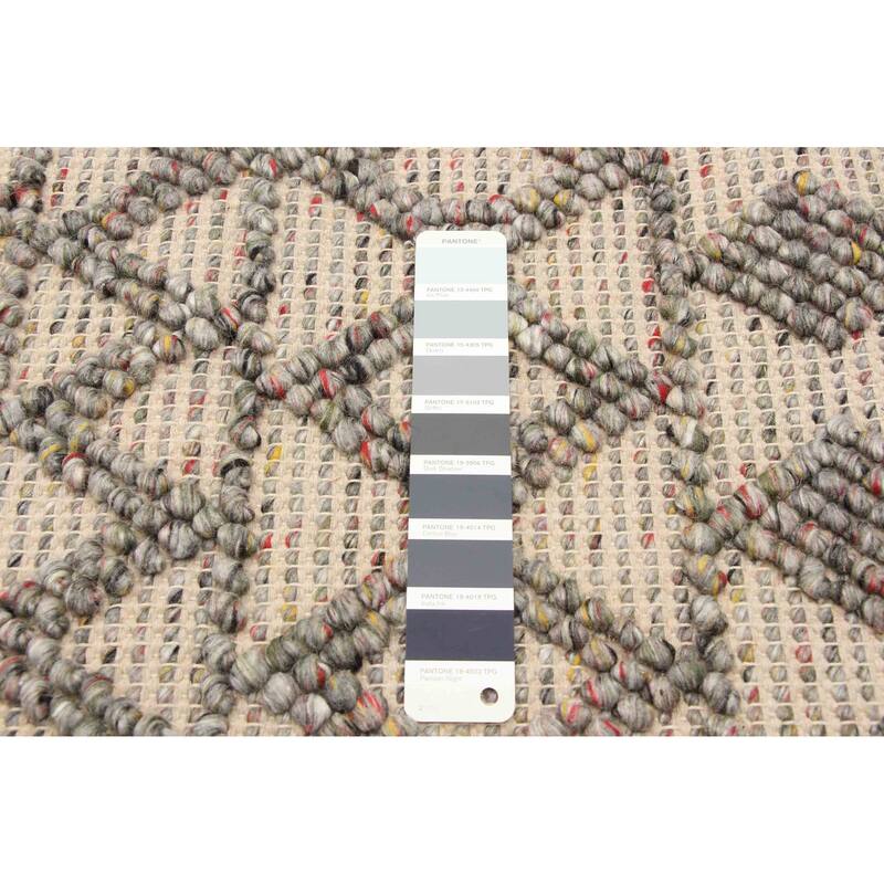 ECARPETGALLERY Braid weave Sienna Grey Wool Rug - 5'3 x 7'7
