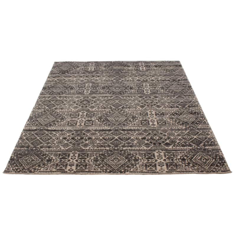 ECARPETGALLERY Hand-knotted Tangier Dark Grey Wool Rug - 8'1 x 9'9